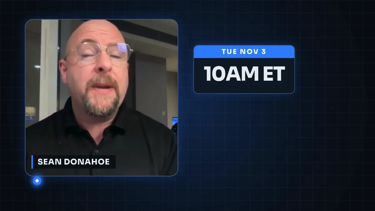 Sean Donahoe, Tuesday November 3 at 10 AM ET
