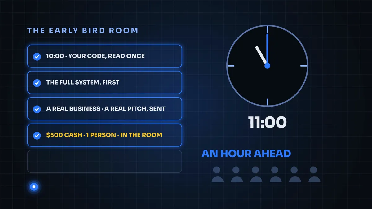 The Early Bird room opens an hour before the public